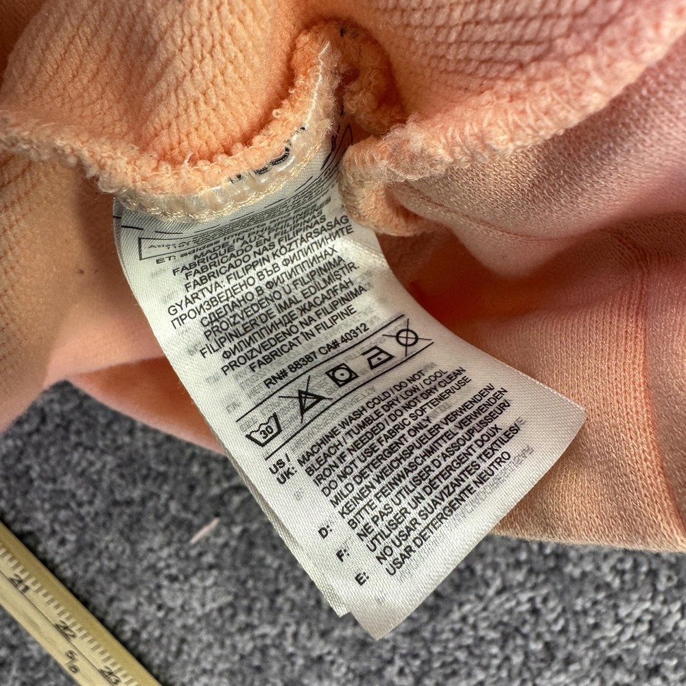 Adidas Sweatshirt Womens Medium Pink Fleece Pullover 3-Stripes Logo Crew Neck - Picture 7 of 8